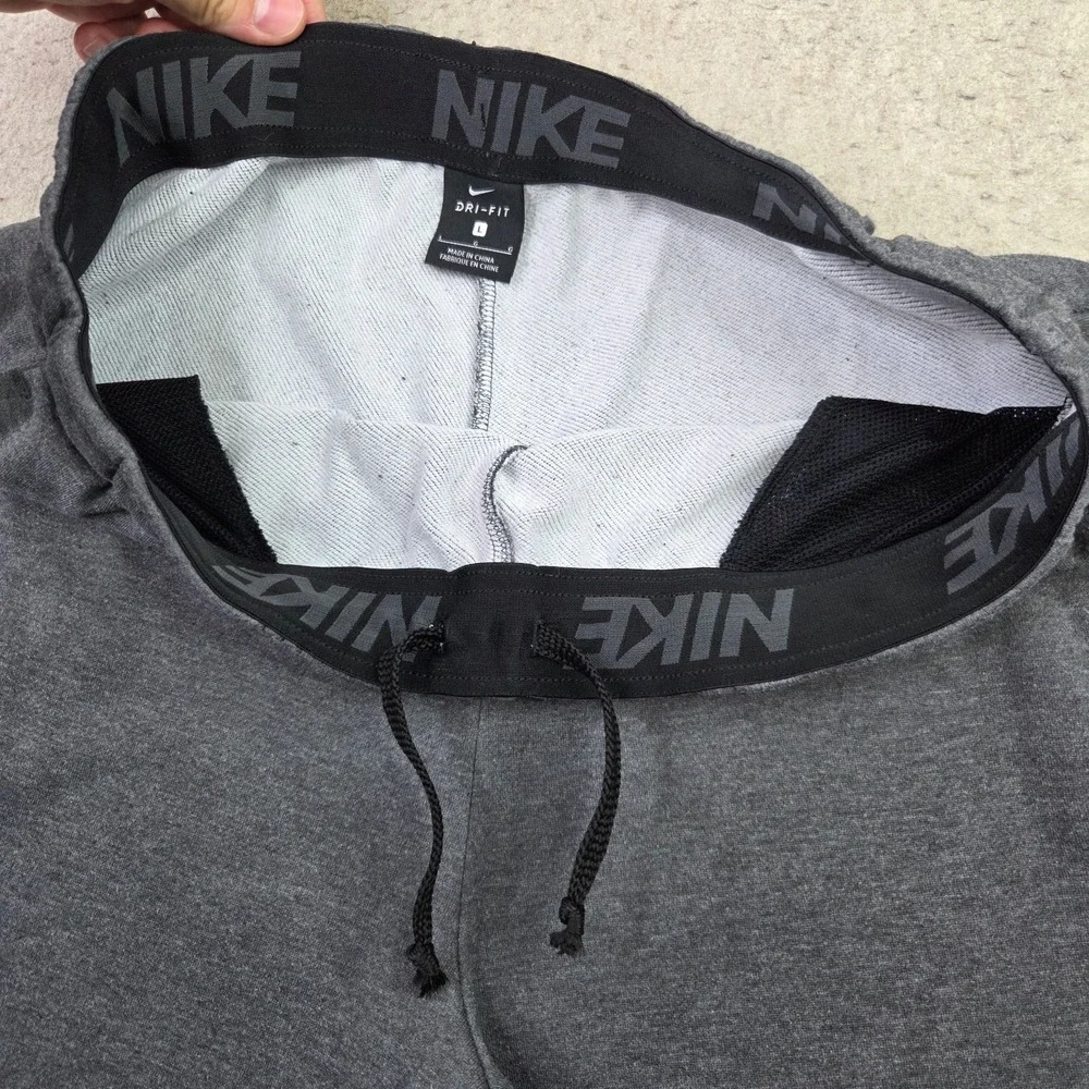 Nike Pants Mens L Gray Dri-Fit Fleece Tapered Joggers Sweatpants 860369-071